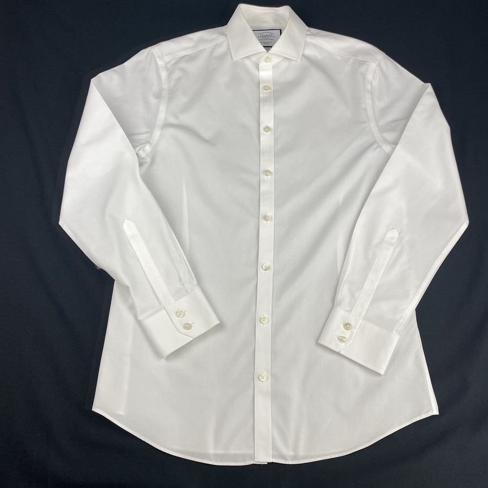 Charles Tyrwhitt Dress Shirt Mens 15.5-34 White Extra Slim Fit Non Iron - Picture 3 of 7